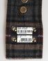 Dolce & Gabbana Plaid Fabric Logo Plate Brass Buckle Belt